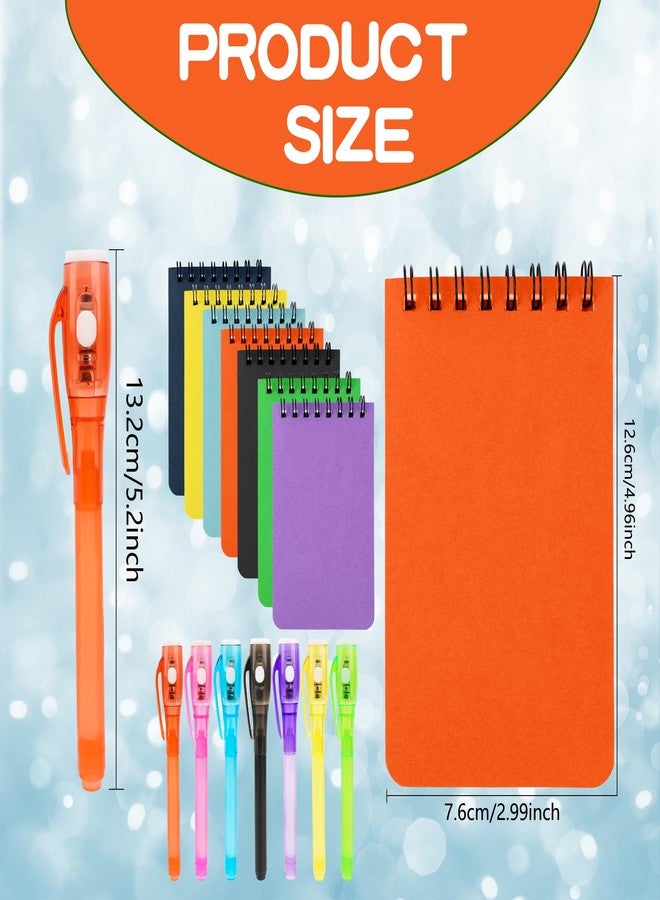 Hoarost 42 Pcs Secret Party Favors Includes 21 Pcs Invisible Ink Pen with UV Light and 21 Pcs Mini Spiral Notebook for Secret Message Themed Party Game Prizes Goodie Bag Fillers - Image 2